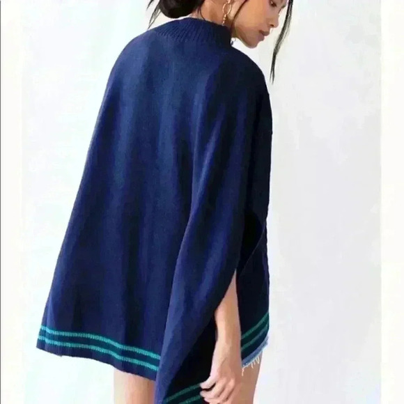 Free People Harbour Stripe Cable Poncho - Picture 4 of 5